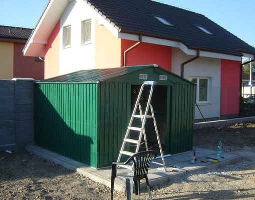 Zielona 12x10 ft Metal Garden Storage Shed cynkowanie, łatwy montaż
